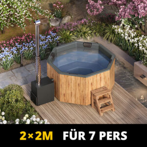 Badezuber für 7 Pers. 2x2m mit GFK Einsatz